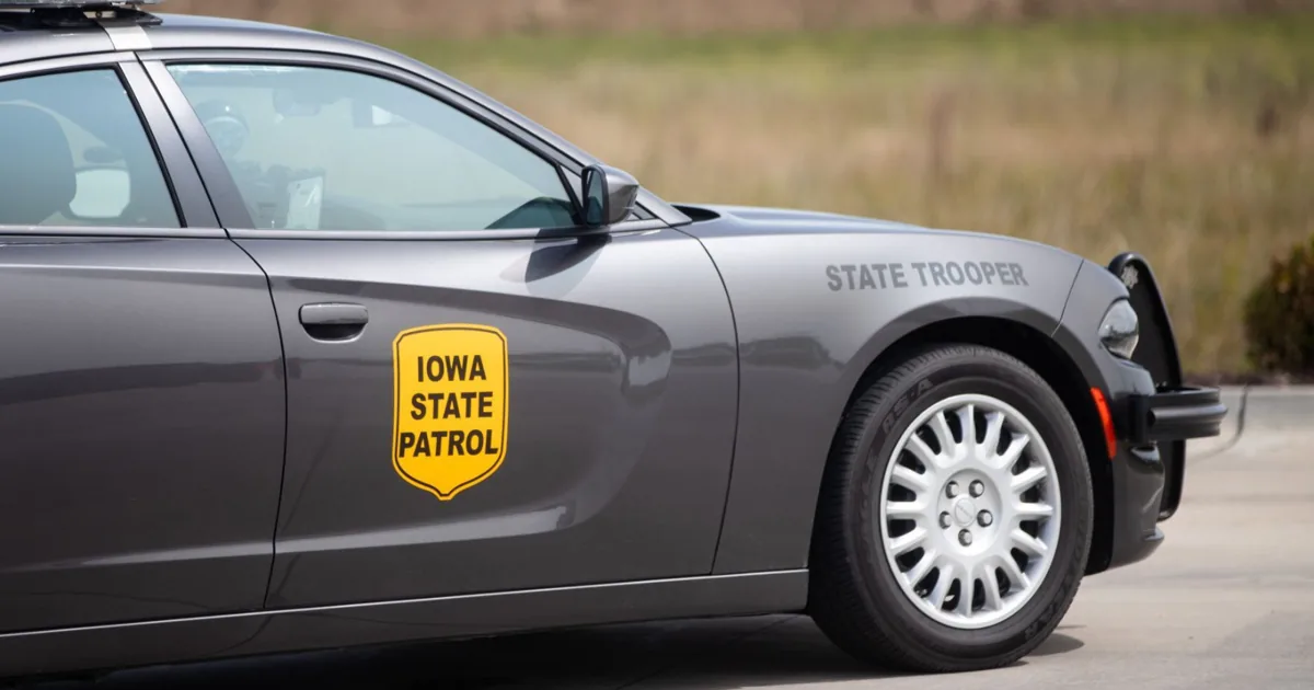 A police vehicle at a fatal crash scene on an interstate highway