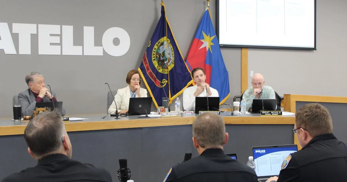 Pocatello City Hall where council members discussed Flock license plate reader cameras